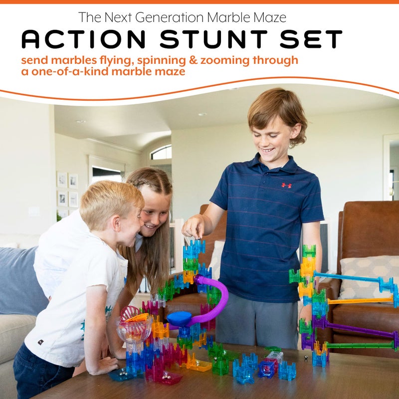 MindWare Q-BA-Maze Action Stunt Set The Next Generation Marble Maze Kids Toys - STEM Marble Run - Recommended for Ages 6+ - Educational Gift for Boys and Girls - Image 2